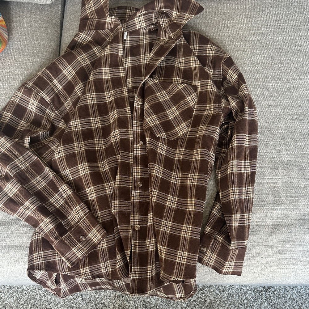 Brown Plaid Men's Shirt